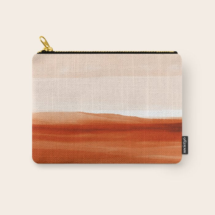 Watercolor Abstract 08 Burnt Orange Landscape Carry All Pouch Gallery Image 1