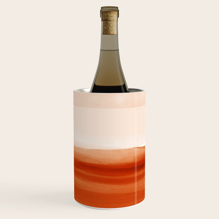 Watercolor Abstract 08 Burnt Orange Landscape Wine Chiller Gallery Image 2