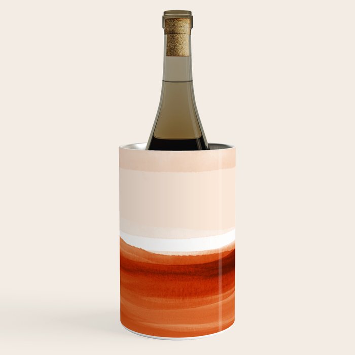 Watercolor Abstract 08 Burnt Orange Landscape Wine Chiller Gallery Image 3