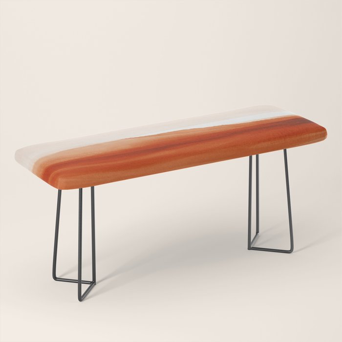 Watercolor Abstract 08 Burnt Orange Landscape Bench Gallery Image 1