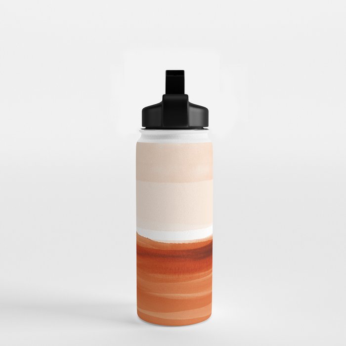 Watercolor Abstract 08 Burnt Orange Landscape Water Bottle Gallery Image 2