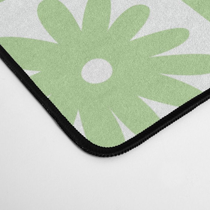 Green And White Checkered Flower Pattern Desk Mat Gallery Image 4