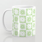 Green And White Checkered Flower Pattern Coffee Mug Gallery Image 3