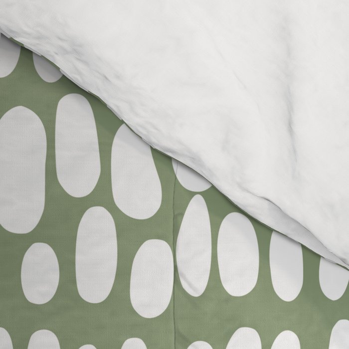 Spotted Preppy Dots Abstract in Sage Green Comforter Gallery Image 4