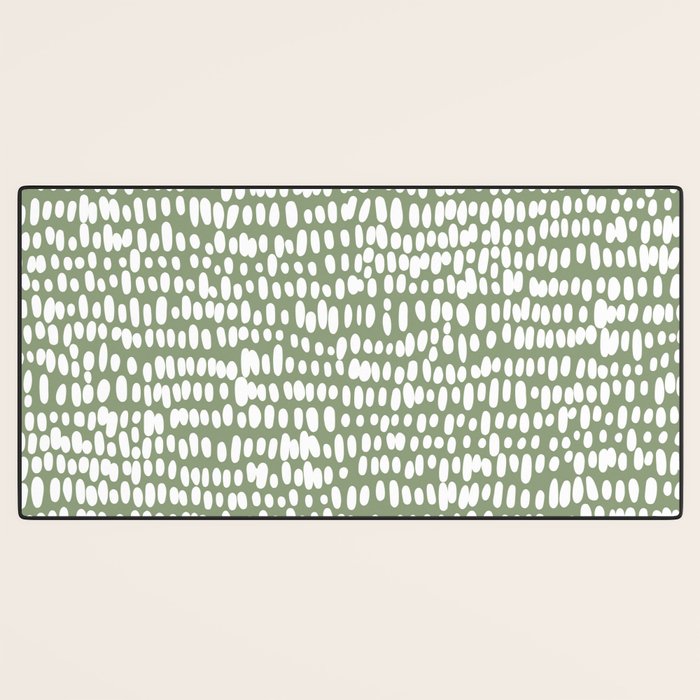 Spotted Preppy Dots Abstract in Sage Green Desk Mat Gallery Image 3