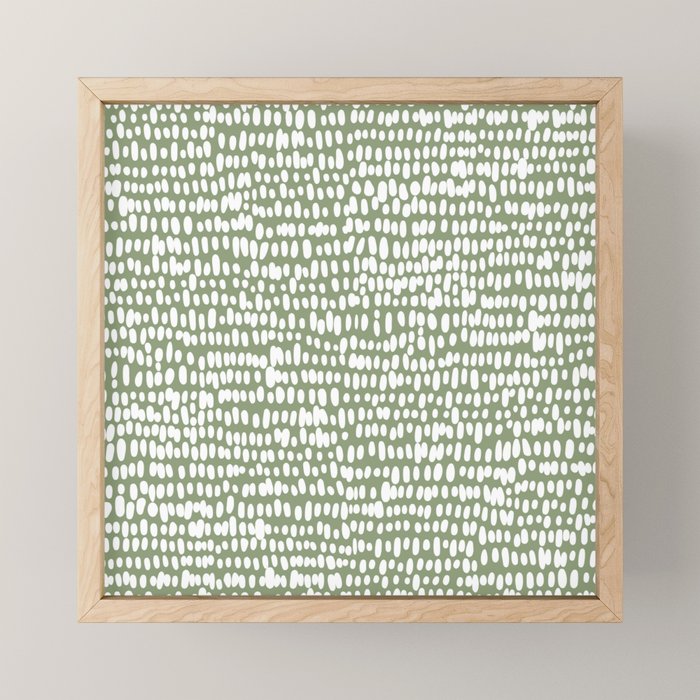 Spotted Preppy Dots Abstract in Sage Green Mini Art Print Gallery Image 1