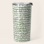 Spotted Preppy Dots Abstract in Sage Green Travel Mug Gallery Image 2