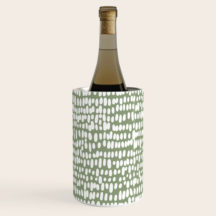 Spotted Preppy Dots Abstract in Sage Green Wine Chiller Gallery Image 3