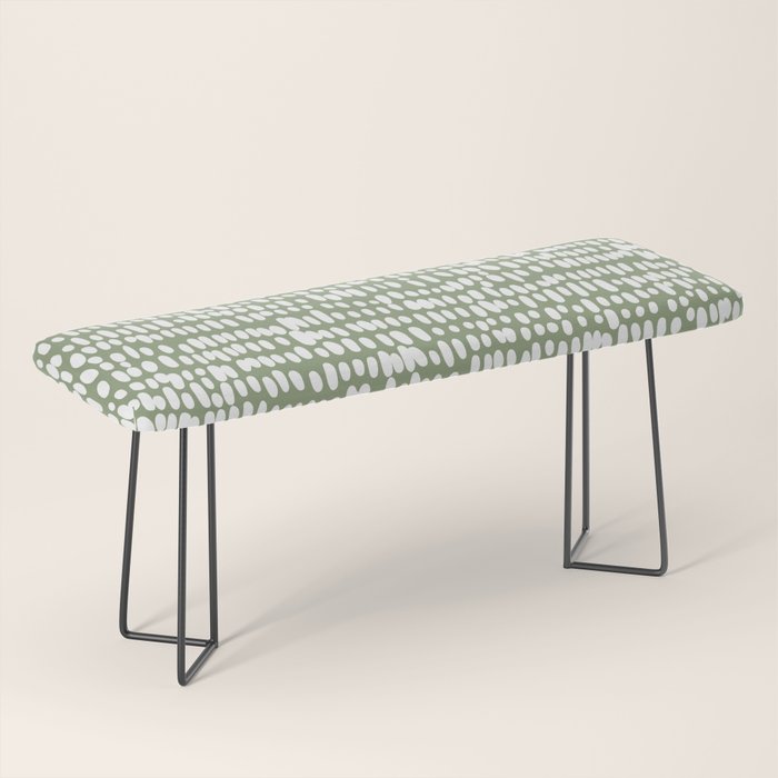 Spotted Preppy Dots Abstract in Sage Green Bench Gallery Image 1