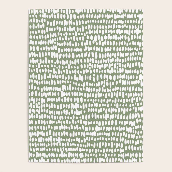 Spotted Preppy Dots Abstract in Sage Green Poster Gallery Image 4