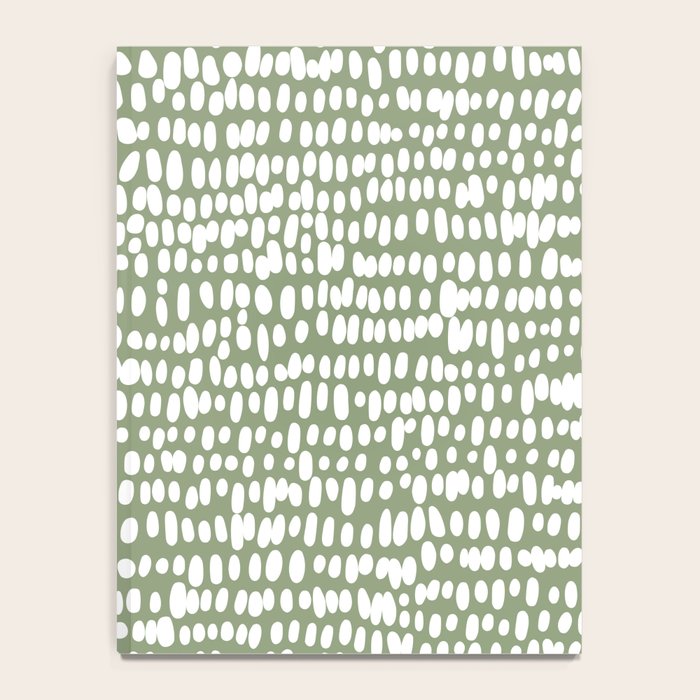 Spotted Preppy Dots Abstract in Sage Green Notebook Gallery Image 4