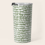 Spotted Preppy Dots Abstract in Sage Green Travel Mug Gallery Image 3
