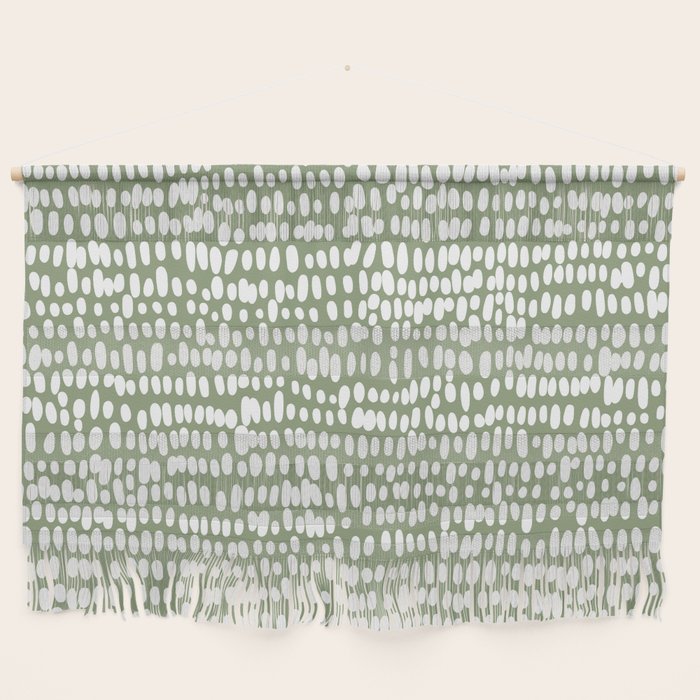Spotted Preppy Dots Abstract in Sage Green Wall Hanging Gallery Image 1