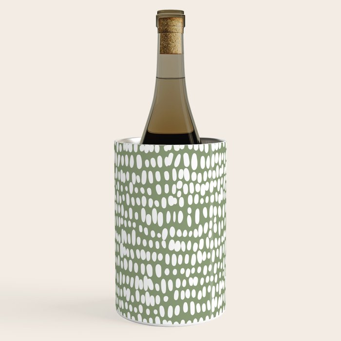 Spotted Preppy Dots Abstract in Sage Green Wine Chiller Gallery Image 1