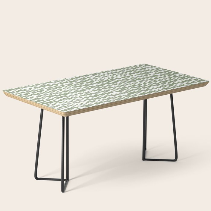 Spotted Preppy Dots Abstract in Sage Green Coffee Table Gallery Image 1