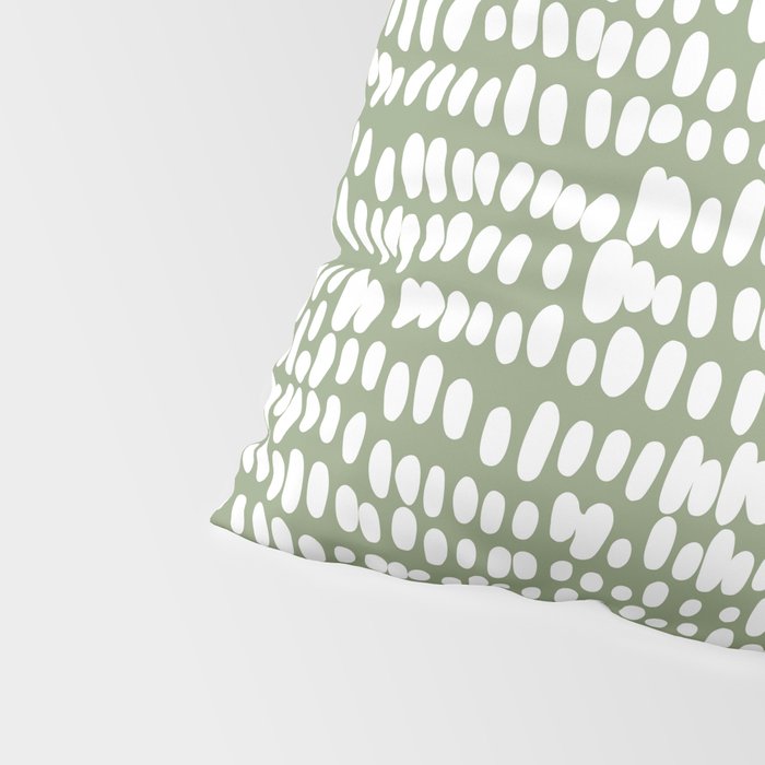 Spotted Preppy Dots Abstract in Sage Green Pillow Sham Gallery Image 4