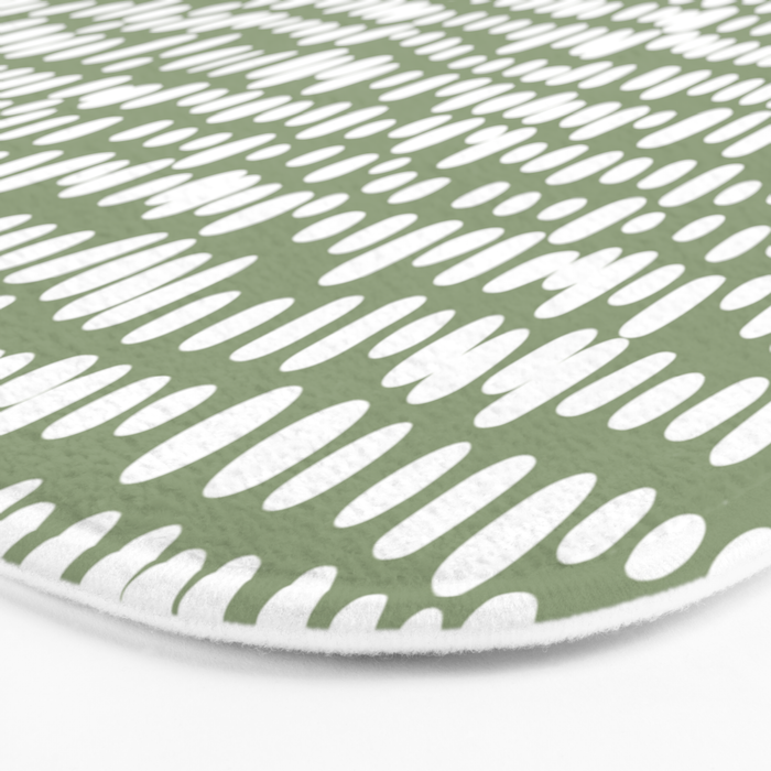 Spotted Preppy Dots Abstract in Sage Green Bath Mat Gallery Image 3