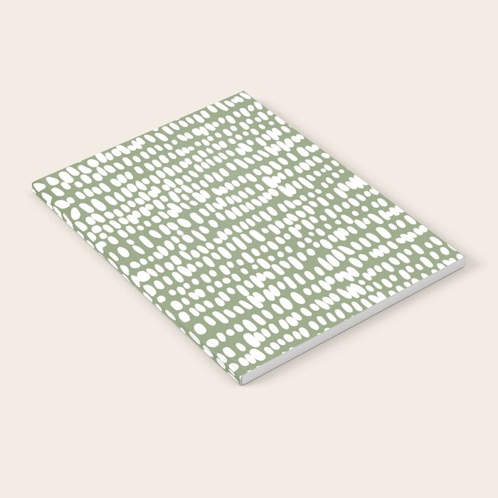 Spotted Preppy Dots Abstract in Sage Green Notebook Gallery Image 1