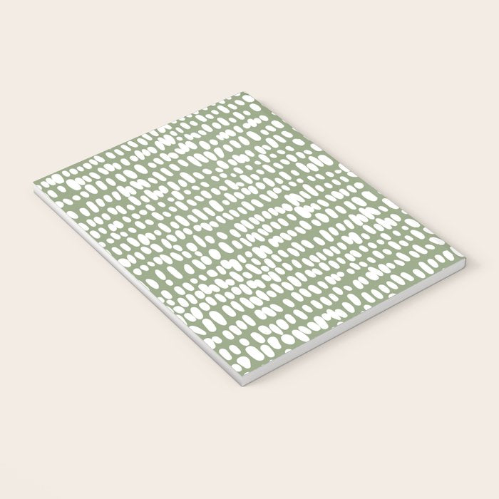 Spotted Preppy Dots Abstract in Sage Green Notebook Gallery Image 3