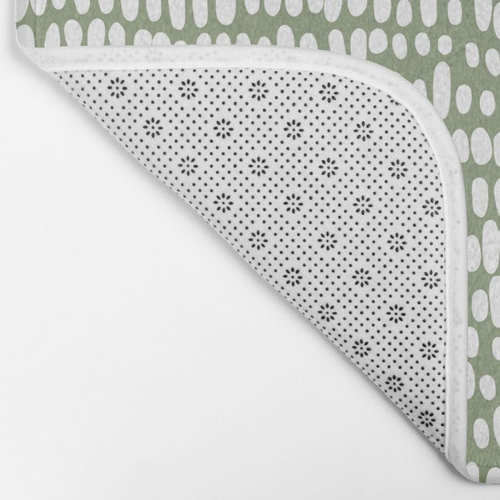 Spotted Preppy Dots Abstract in Sage Green Bath Mat Gallery Image 2