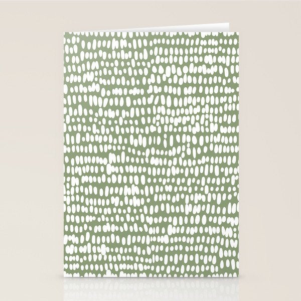 Spotted Preppy Dots Abstract in Sage Green Stationery Card Gallery Image 2