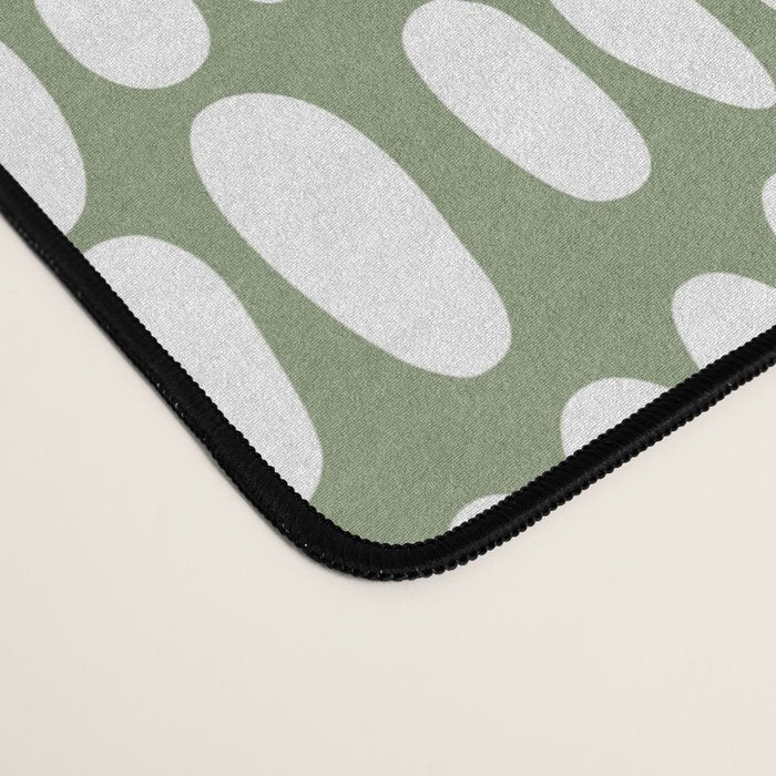 Spotted Preppy Dots Abstract in Sage Green Desk Mat Gallery Image 4