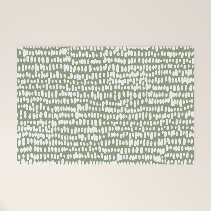 Spotted Preppy Dots Abstract in Sage Green Welcome Mat Gallery Image 1