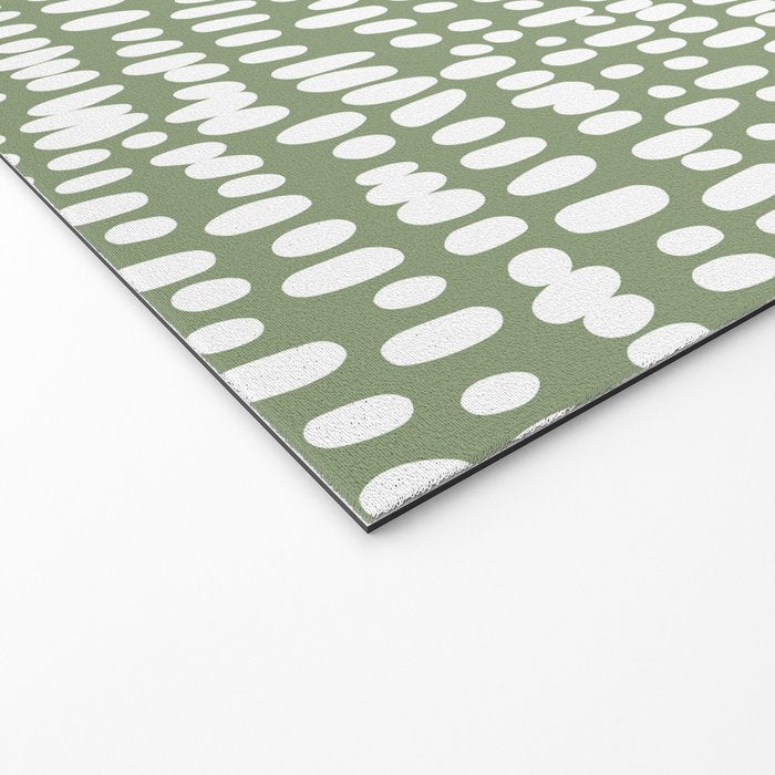 Spotted Preppy Dots Abstract in Sage Green Welcome Mat Gallery Image 2