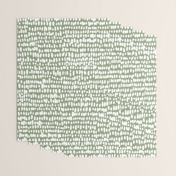 Spotted Preppy Dots Abstract in Sage Green Wrapping Paper Gallery Image 3
