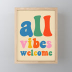 All Vibes Welcome Colorful Retro Inclusivity Typography Mini Art Print Gallery Image 1