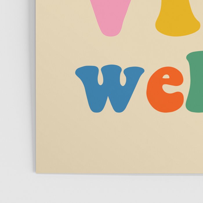 All Vibes Welcome Colorful Retro Inclusivity Typography Poster Gallery Image 3