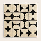 Mid-Century Modern Pattern No.2 - Black and White Wood Wall Art Gallery Image 1