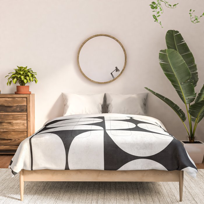 Mid-Century Modern Pattern No.2 - Black and White Comforter Gallery Image 3