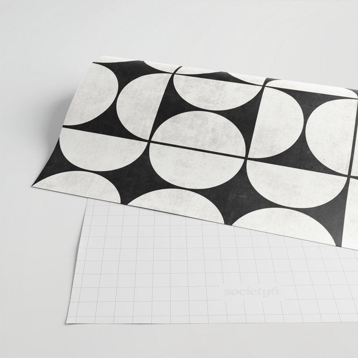 Mid-Century Modern Pattern No.2 - Black and White Wrapping Paper Gallery Image 2