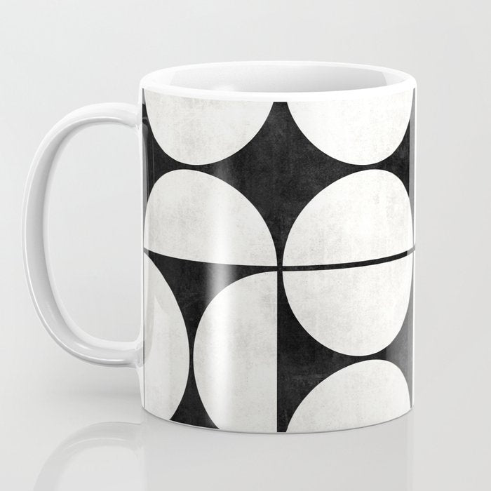 Mid-Century Modern Pattern No.2 - Black and White Coffee Mug Gallery Image 3