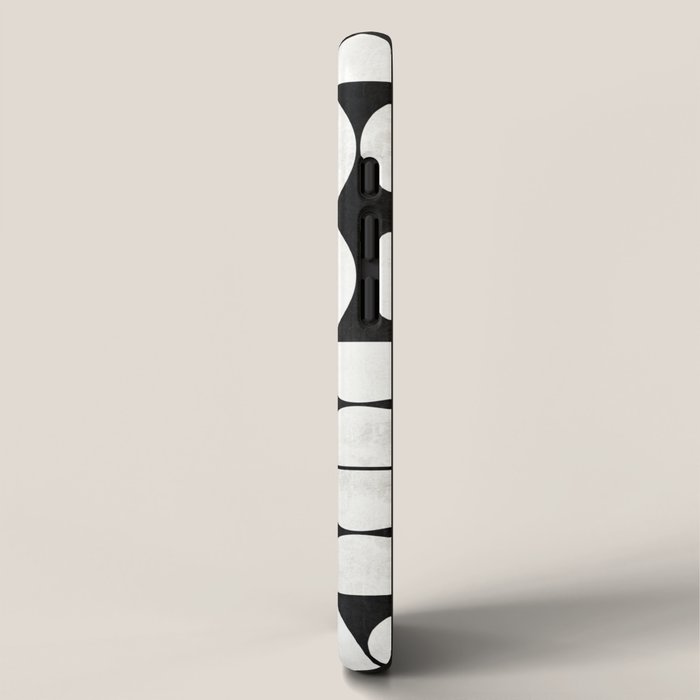 Mid-Century Modern Pattern No.2 - Black and White iPhone Case Gallery Image 2
