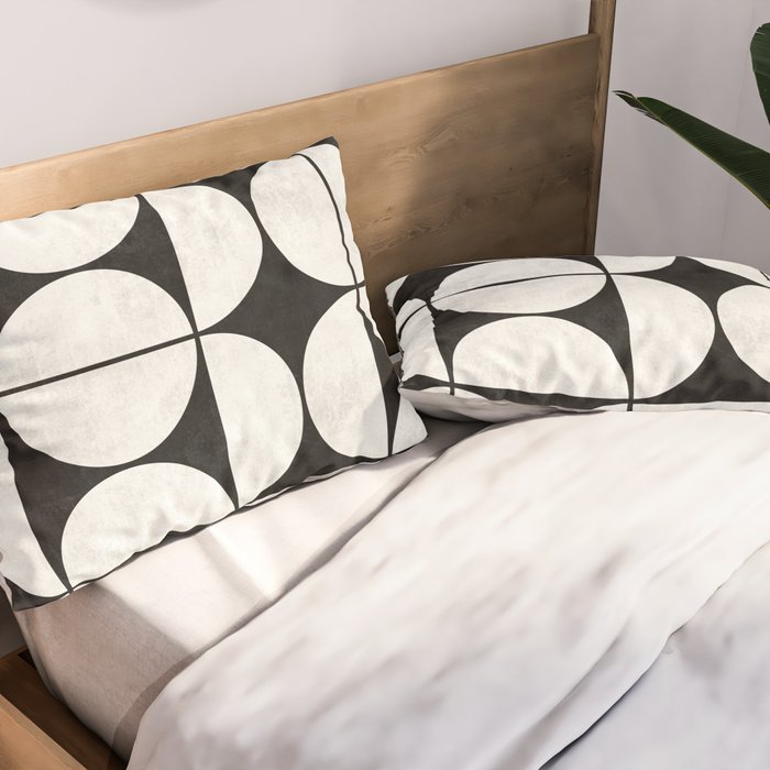 Mid-Century Modern Pattern No.2 - Black and White Pillow Sham Gallery Image 2