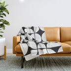 Mid-Century Modern Pattern No.2 - Black and White Throw Blanket Gallery Image 1
