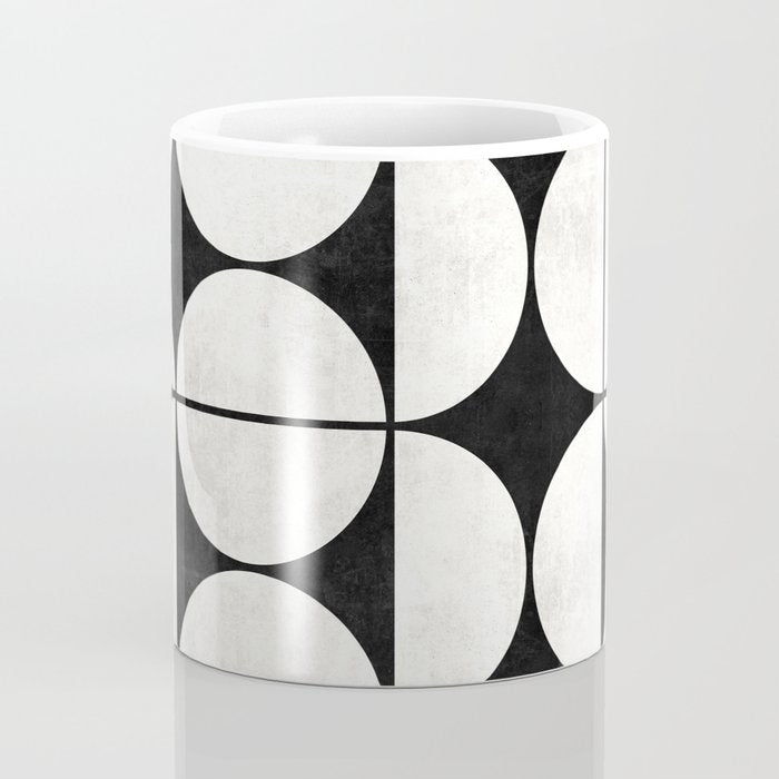 Mid-Century Modern Pattern No.2 - Black and White Coffee Mug Gallery Image 4