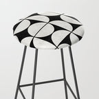 Mid-Century Modern Pattern No.2 - Black and White Stool Gallery Image 2