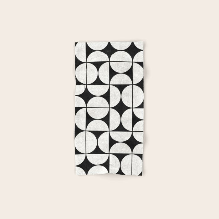 Mid-Century Modern Pattern No.2 - Black and White Towels Gallery Image 1