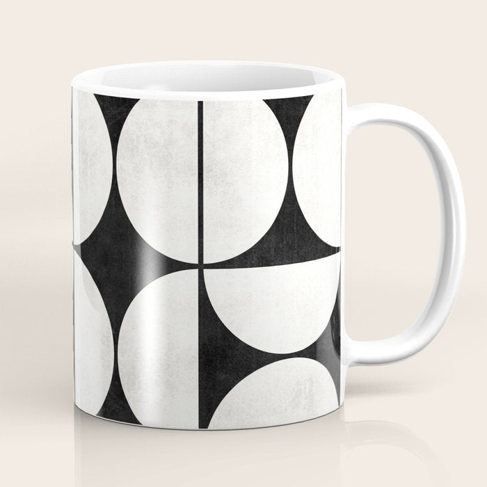 Mid-Century Modern Pattern No.2 - Black and White Coffee Mug Gallery Image 1