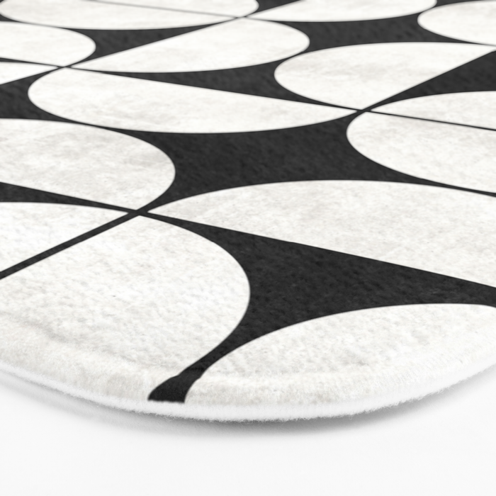 Mid-Century Modern Pattern No.2 - Black and White Bath Mat Gallery Image 3