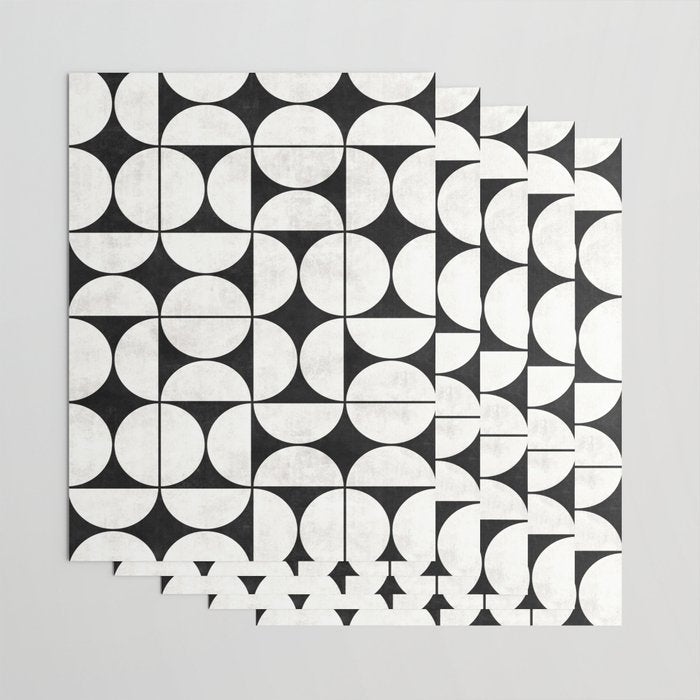 Mid-Century Modern Pattern No.2 - Black and White Wrapping Paper Gallery Image 3