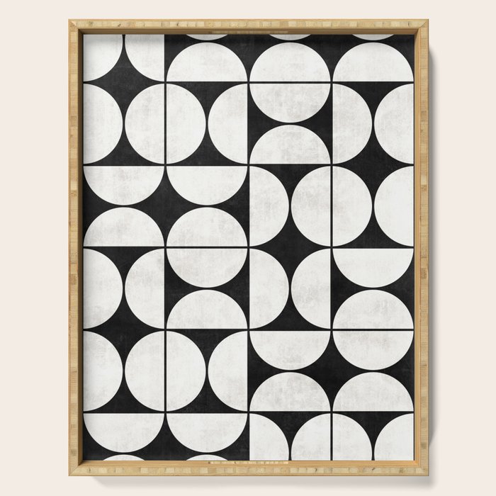 Mid-Century Modern Pattern No.2 - Black and White Serving Tray Gallery Image 1