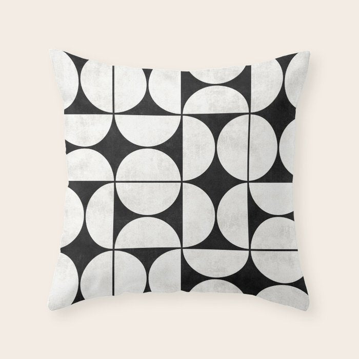 Mid-Century Modern Pattern No.2 - Black and White Throw Pillow Gallery Image 6