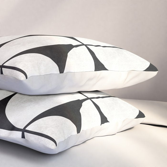 Mid-Century Modern Pattern No.2 - Black and White Pillow Sham Gallery Image 3