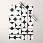 Mid-Century Modern Pattern No.2 - Black and White Wrapping Paper Gallery Image 1