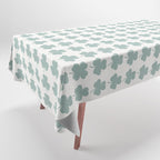 Clovers XXIX Teal Green Botanical Pattern Tablecloth Gallery Image 1