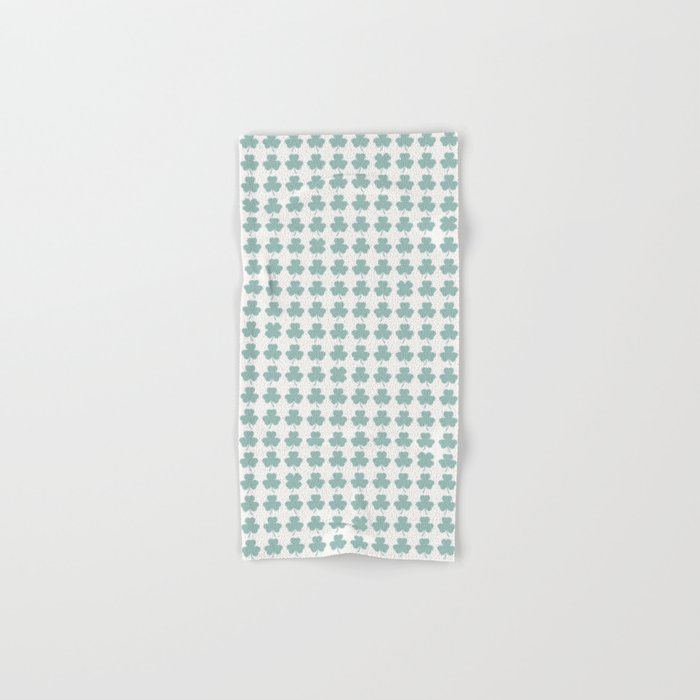 Clovers XXIX Teal Green Botanical Pattern Bath Towel Gallery Image 1